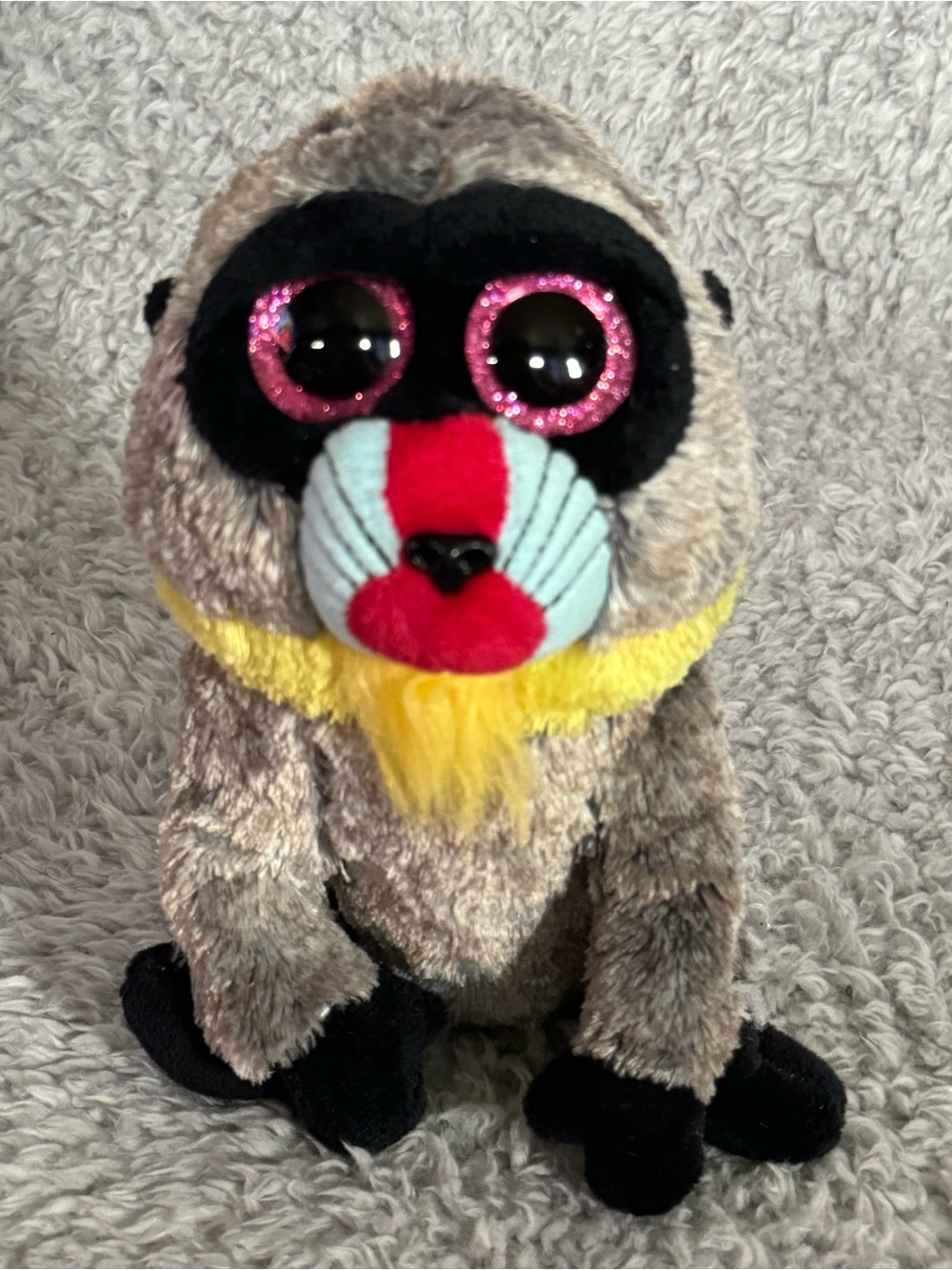 Ty Beanie Boos Wasabi the Baboon Plush 6” Gray Stuffed Animal Soft Toy